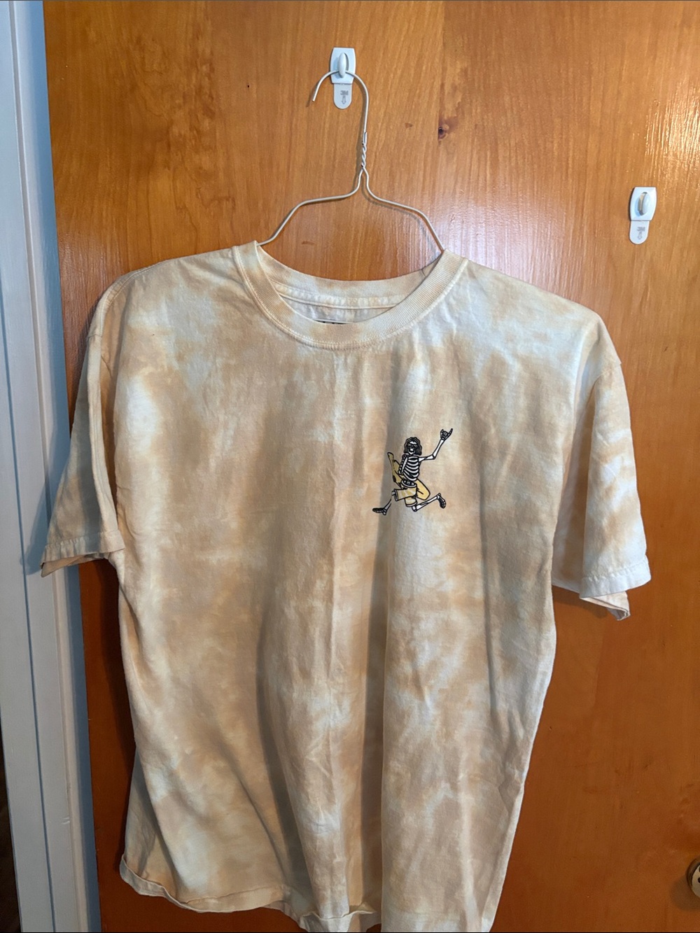 Men’s Tie-Dye Skeleton Graphic Tee - Beige